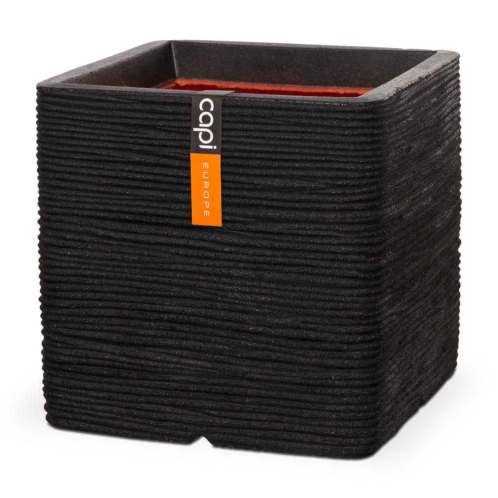 capi europe Planter square Rib NL 30x30x30 black