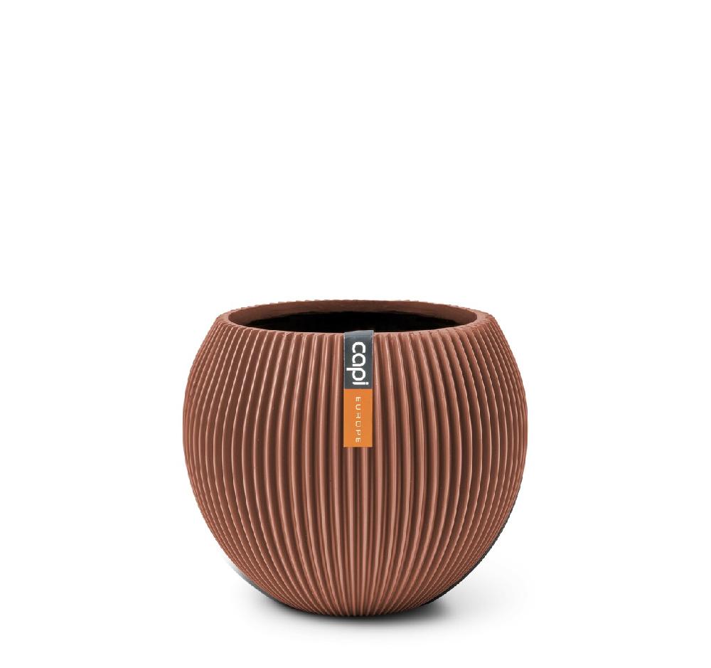 capi europe Vase ball Groove 10x9 merlot red