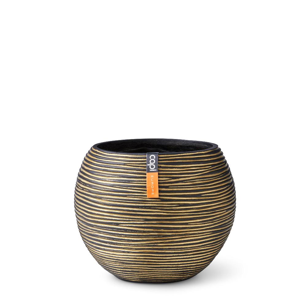 capi europe Vase ball Rib 10x9 black gold