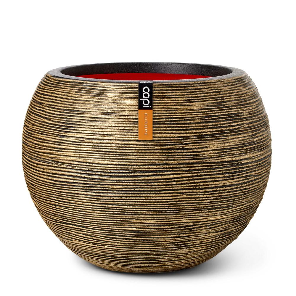 capi europe Vase ball Rib NL 40x32 black gold