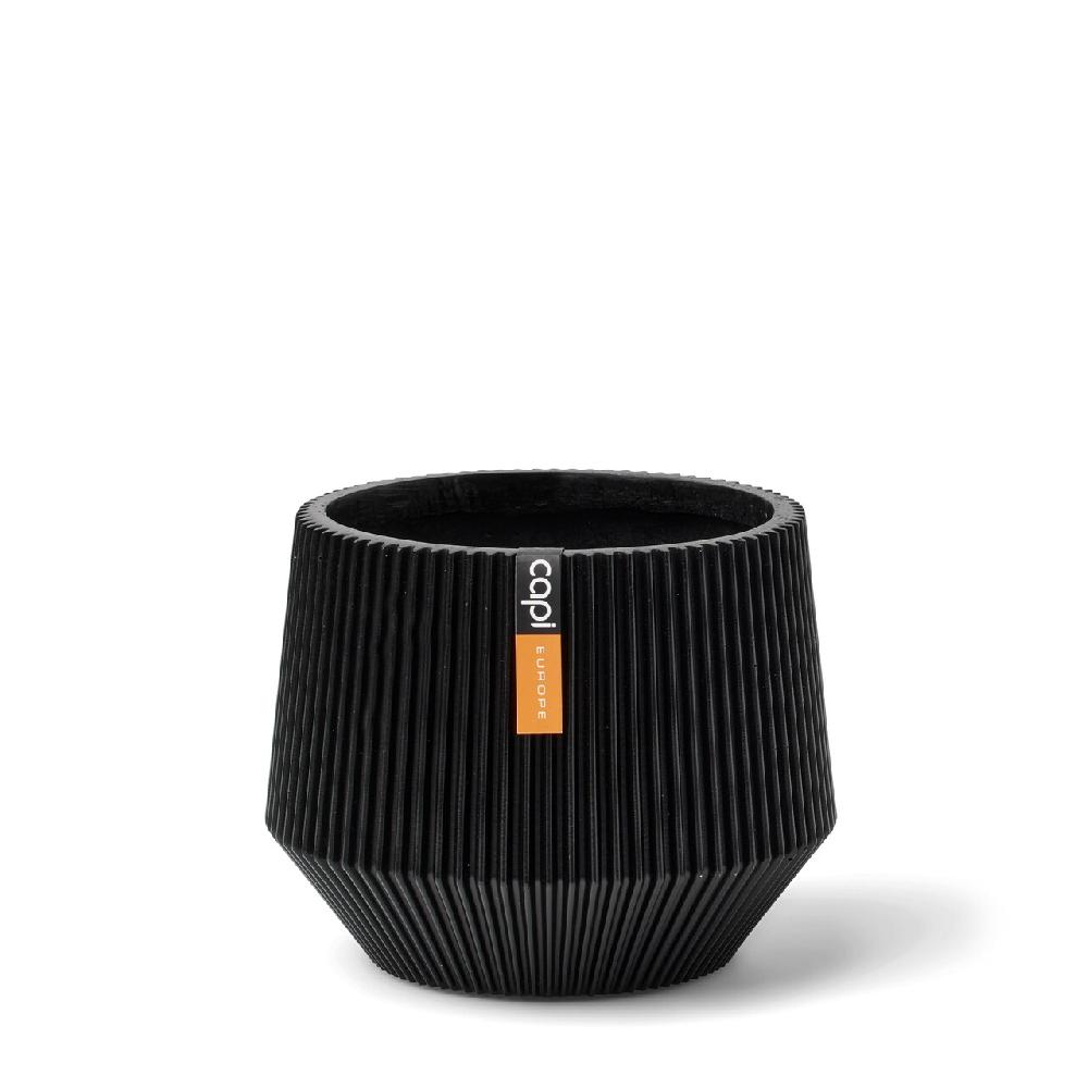 capi europe Vase cylinder geo Groove 9x8 black