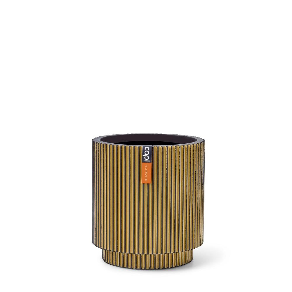 capi europe Vase cylinder Groove 8x9 black gold