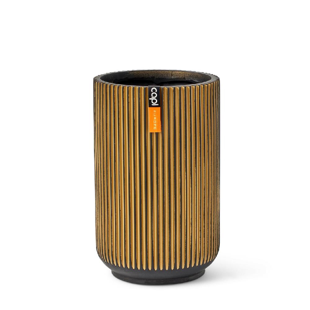 capi europe Vase high Groove 8x12 black gold