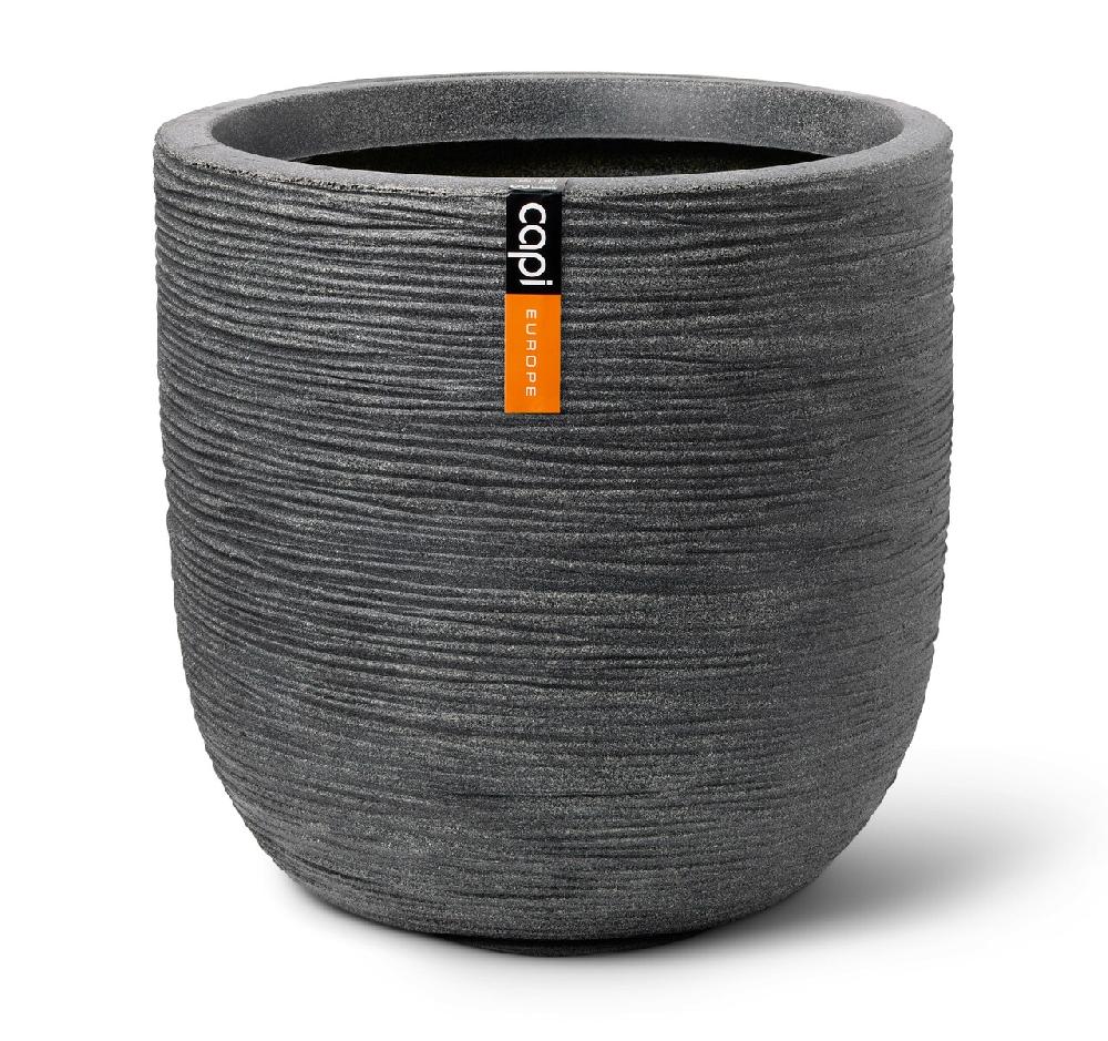 capi europe Planter ball Waste Rib NL 35x34 terrazzo grey