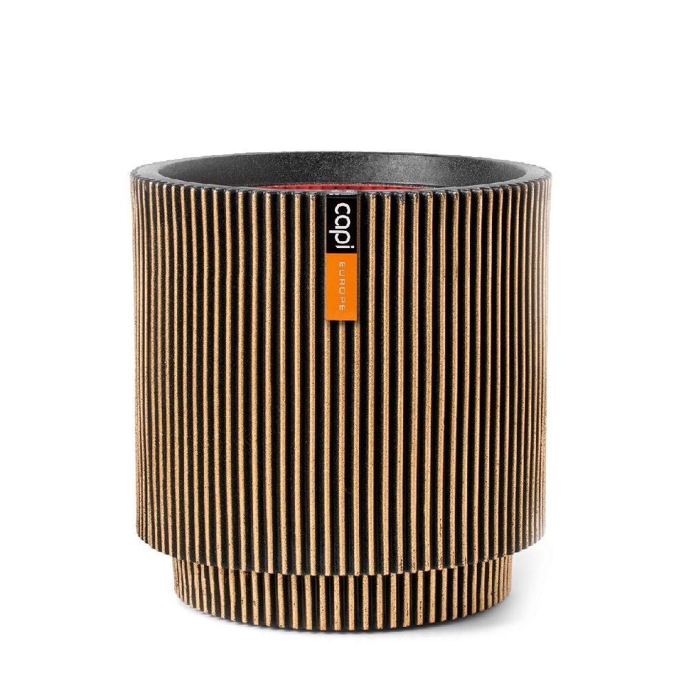 capi europe Vase cylinder Groove NL 36x38 black gold