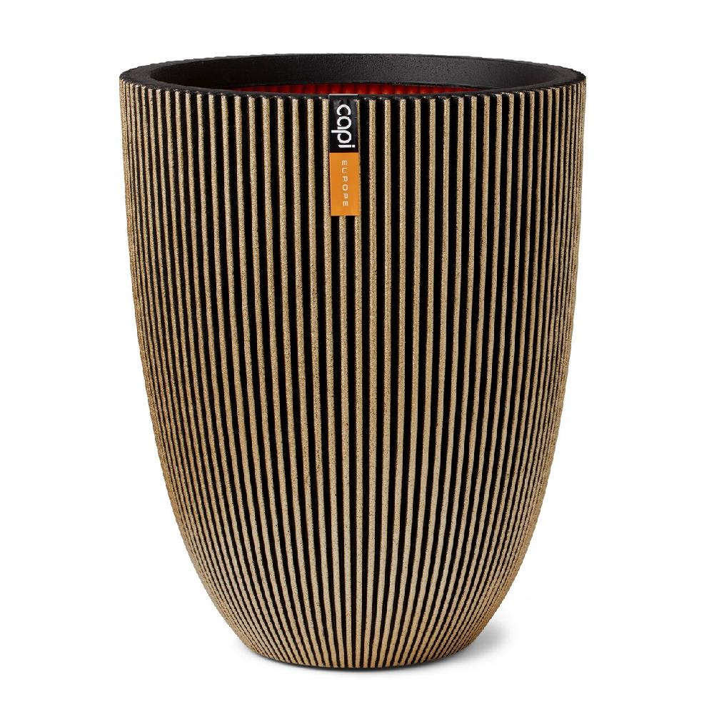 capi europe Vase elegant low Groove NL 34x46 black gold