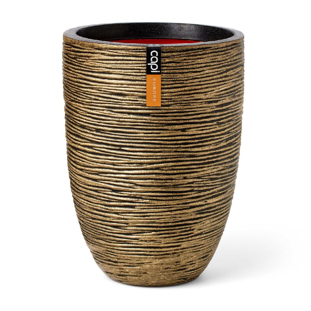 capi europe Vase elegant low Rib NL 34x46 black gold