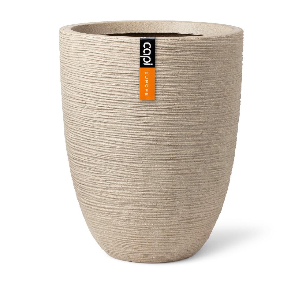 capi europe Vase elegant low Waste Rib NL 34x46 terrazzo beige