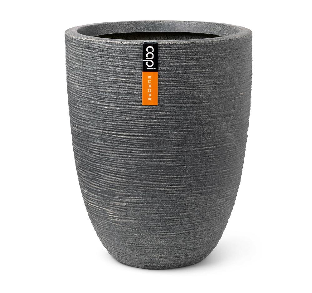 capi europe Vase elegant low Waste Rib NL 34x46 terrazzo grey