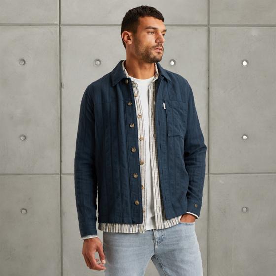 cast iron Shirt jacket met ingeweven streep