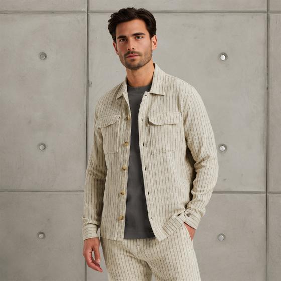 cast iron Shirt jacket met structuur
