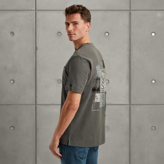 cast iron T-shirt met wafelstructuur