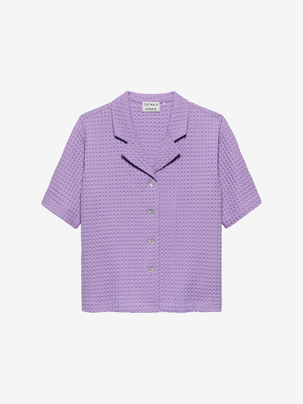 Catwalk Junkie Blouse Met Korte Mouwen En Wafel Textuur