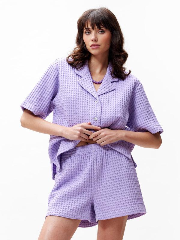 Catwalk Junkie Blouse Met Korte Mouwen En Wafel Textuur