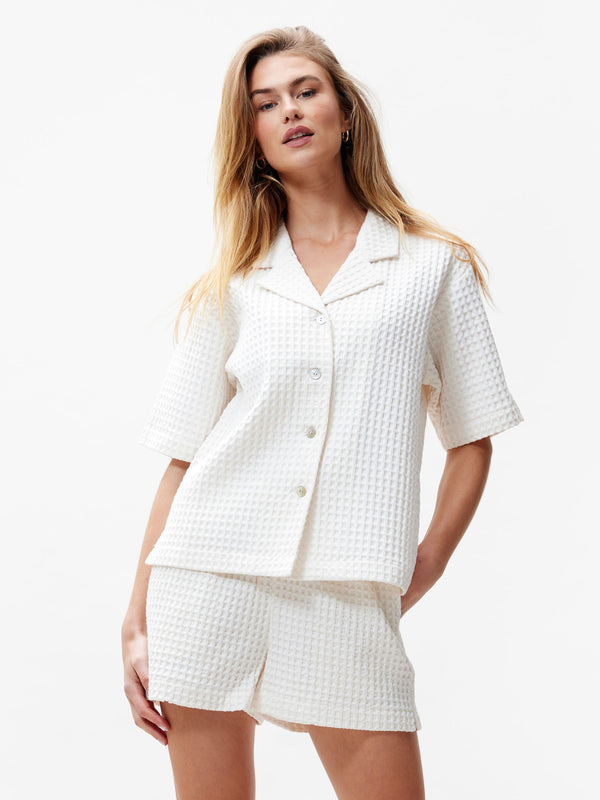 Catwalk Junkie Blouse Met Korte Mouwen En Wafel Textuur