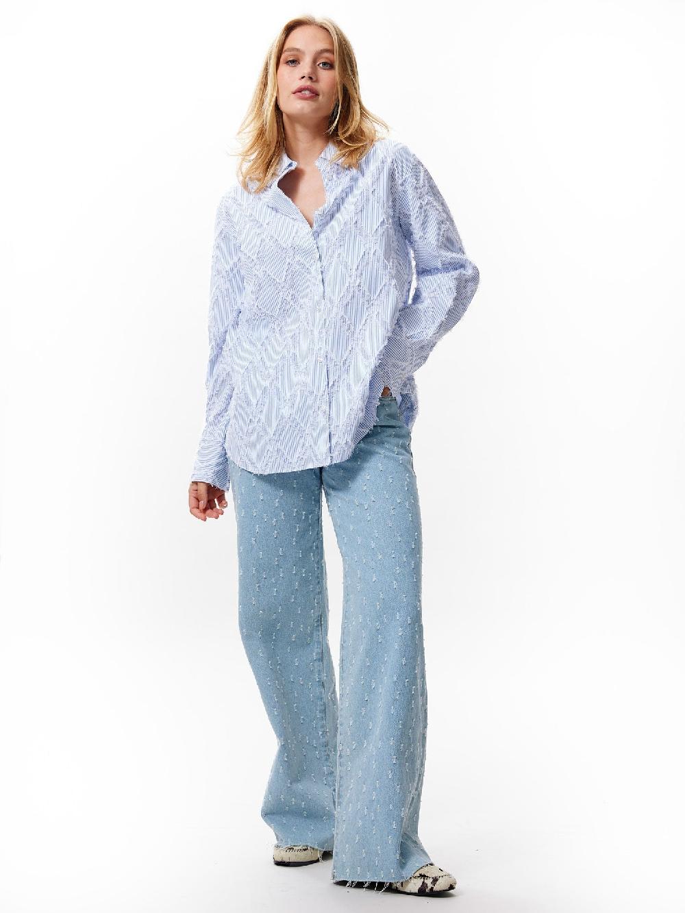 catwalk junkie Blouse met franje textuur