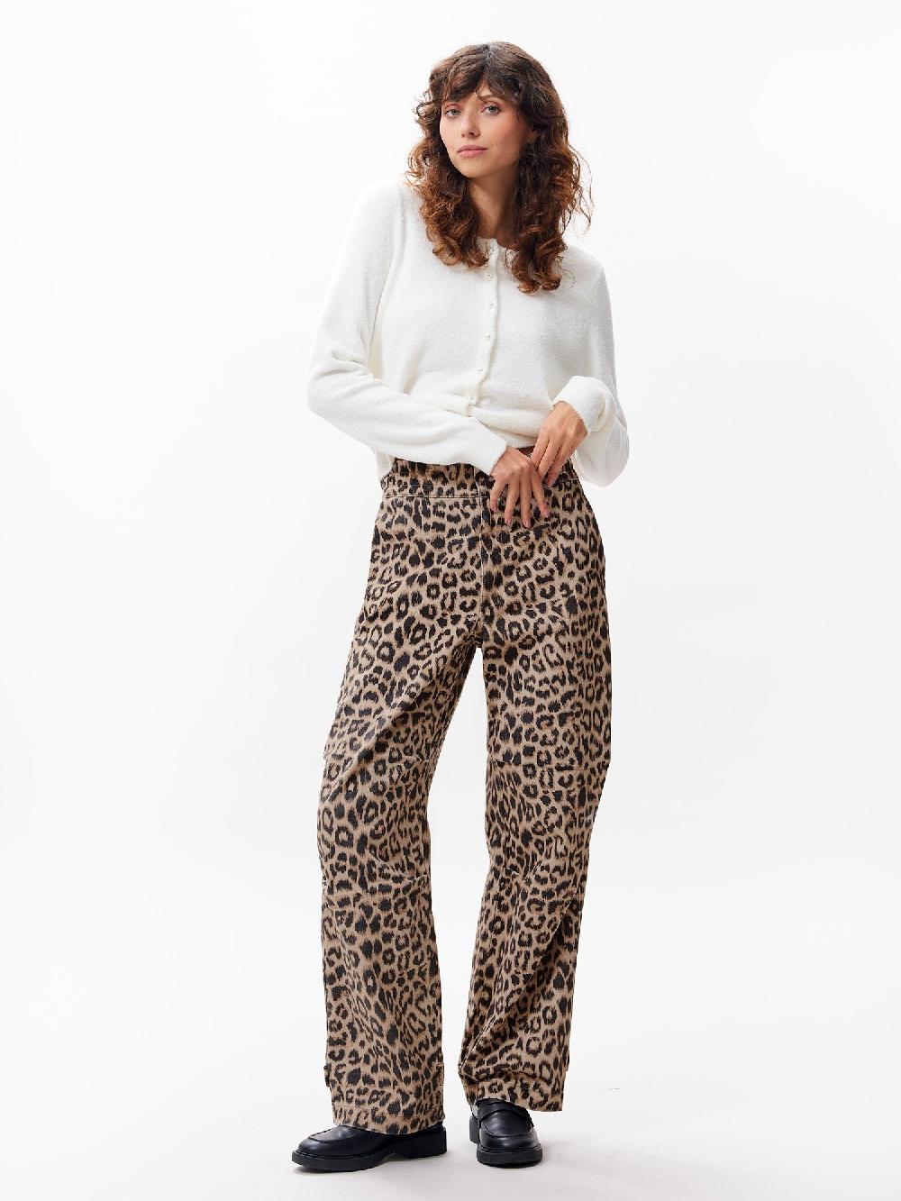 catwalk junkie Cargo broek met leopard dessin