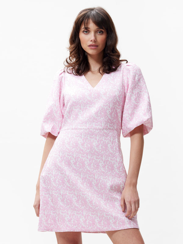 Catwalk Junkie Jacquard Jurk Met Pofmouwen