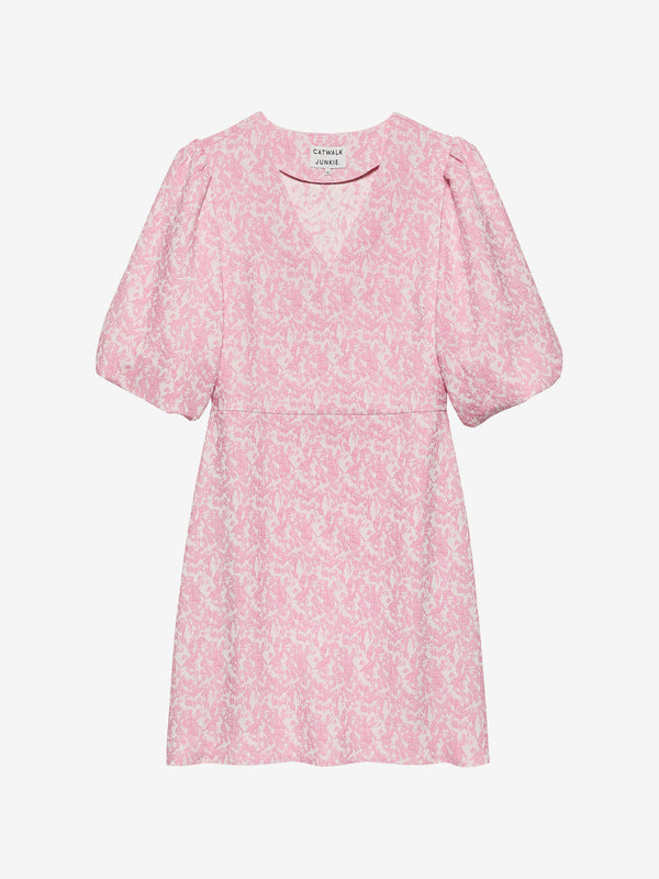 Catwalk Junkie Jacquard Jurk Met Pofmouwen