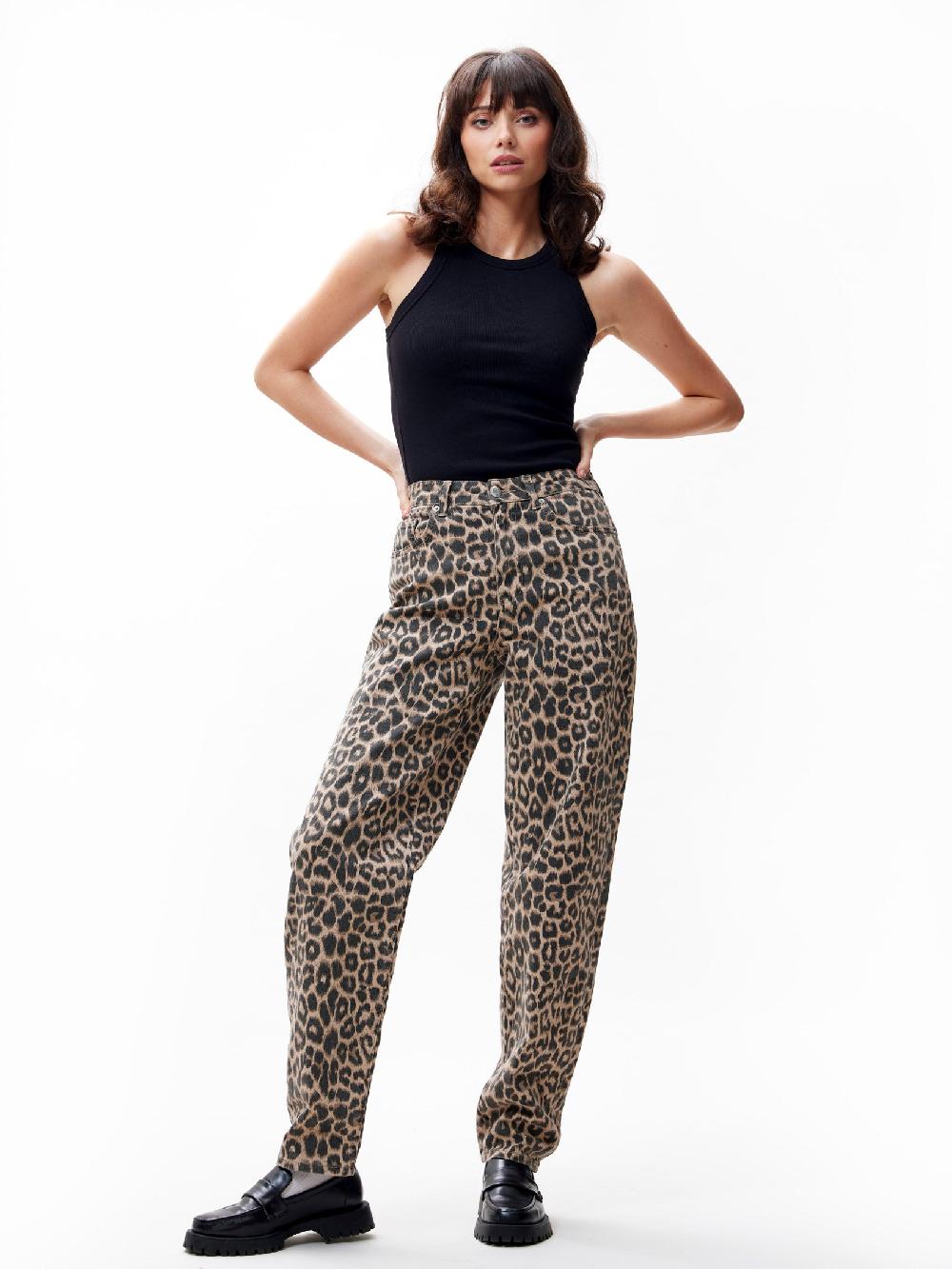 catwalk junkie Jeans barrel met leopard dessin