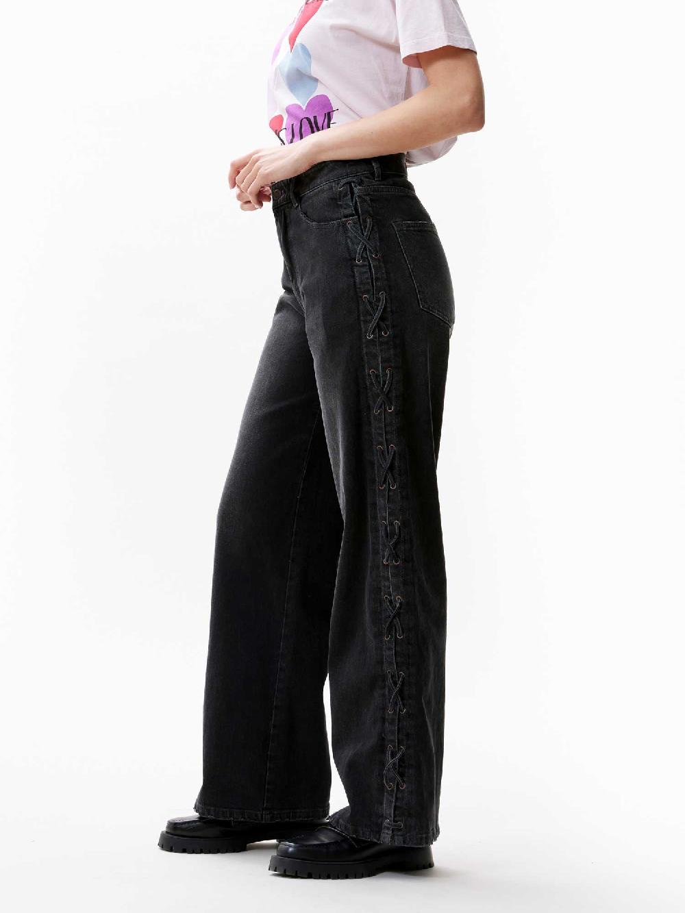 catwalk junkie Jeans loose met veter detail