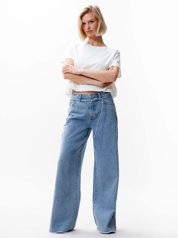 Catwalk Junkie Jeans Met Gerafelde Zijnaden