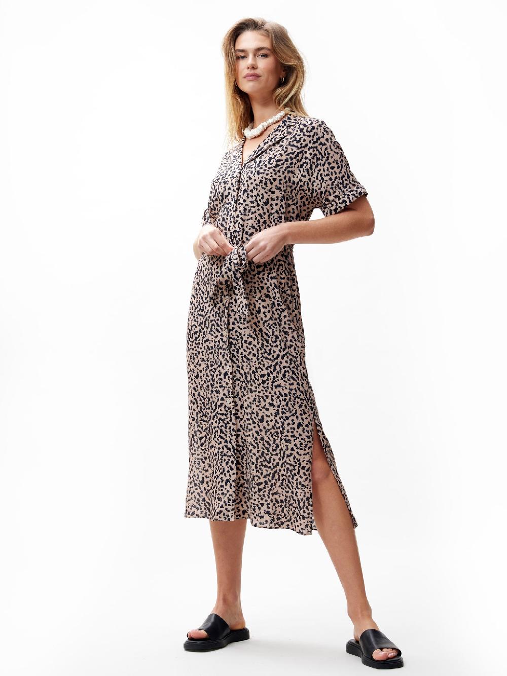 catwalk junkie Jurk met leopard dessin