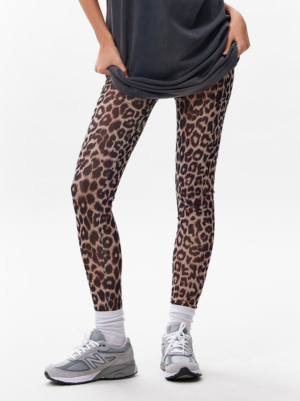 Catwalk Junkie Legging Van Mesh Met Leopard Dessin