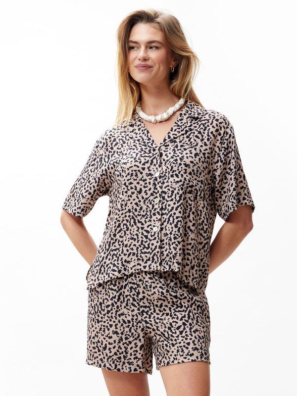Catwalk Junkie Leopard Blouse Met Korte Mouwen