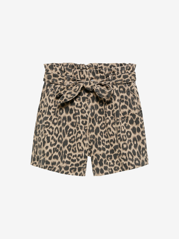Catwalk Junkie Leopard Printed Denim Shorts