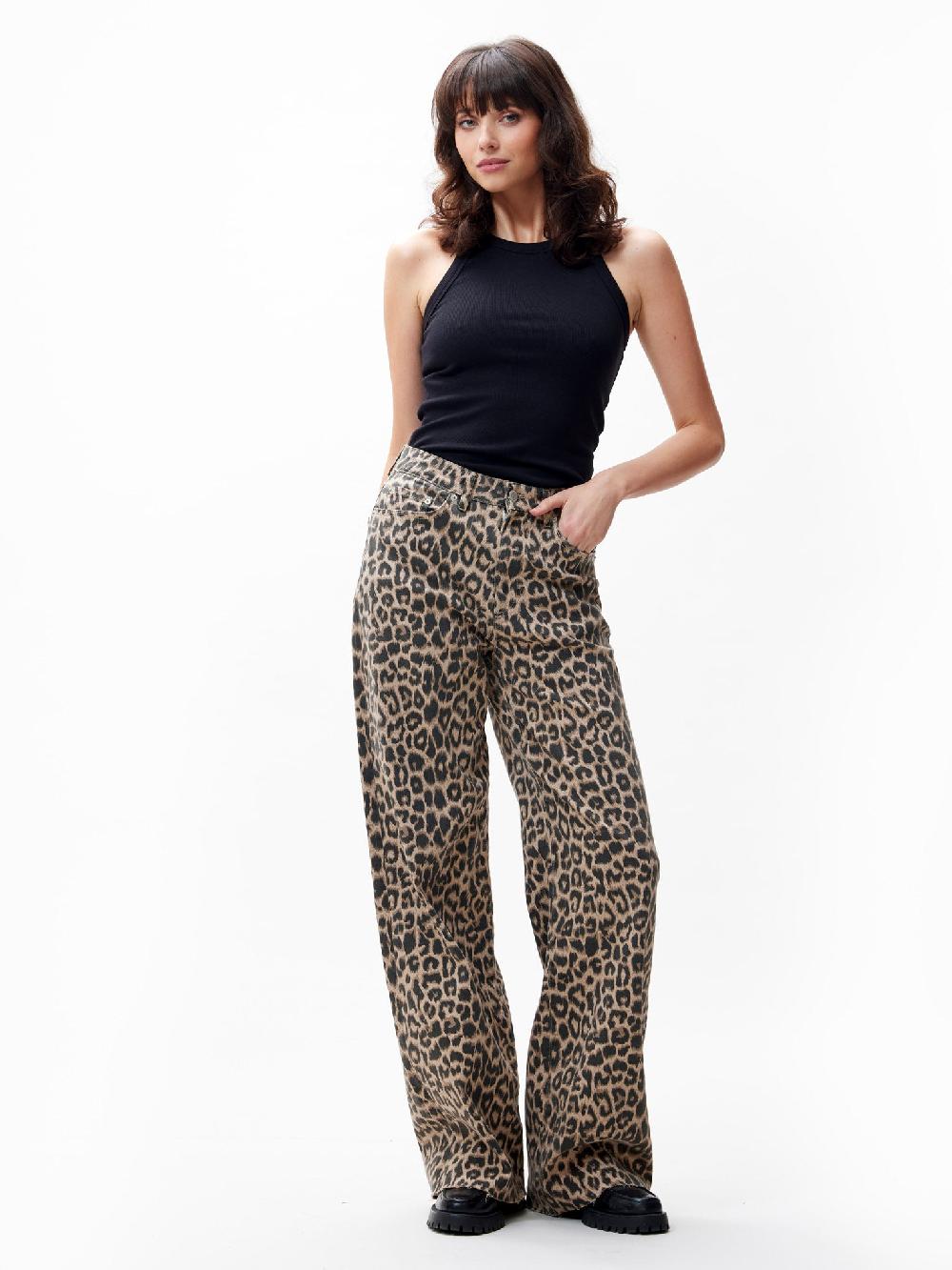catwalk junkie Loose fit leopard jeans