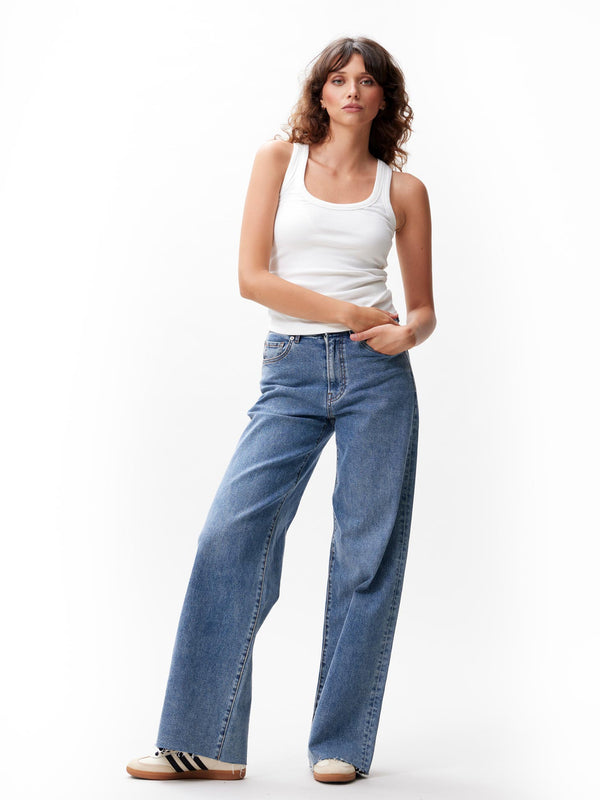 Catwalk Junkie Scoop Neck Rib Singlet