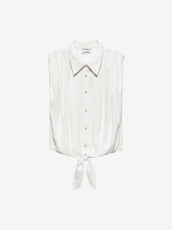 Catwalk Junkie Sleeveless Blouse Met Knoop Effect