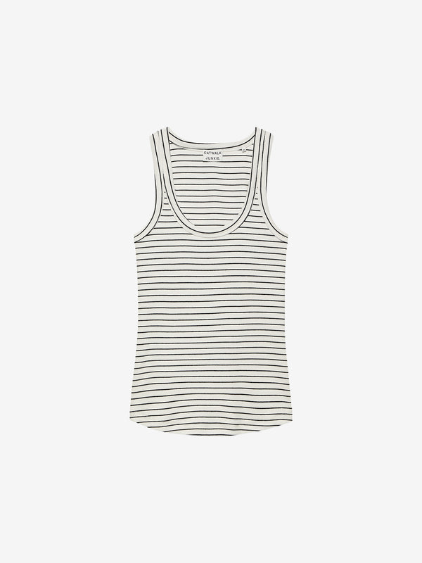 Catwalk Junkie Striped Scoop Neck Rib Singlet