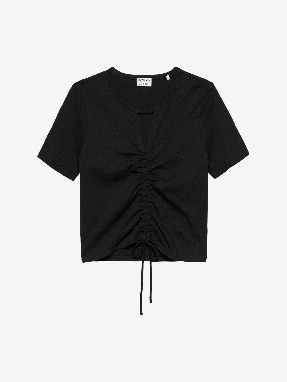 catwalk junkie Tshirt met smock detail
