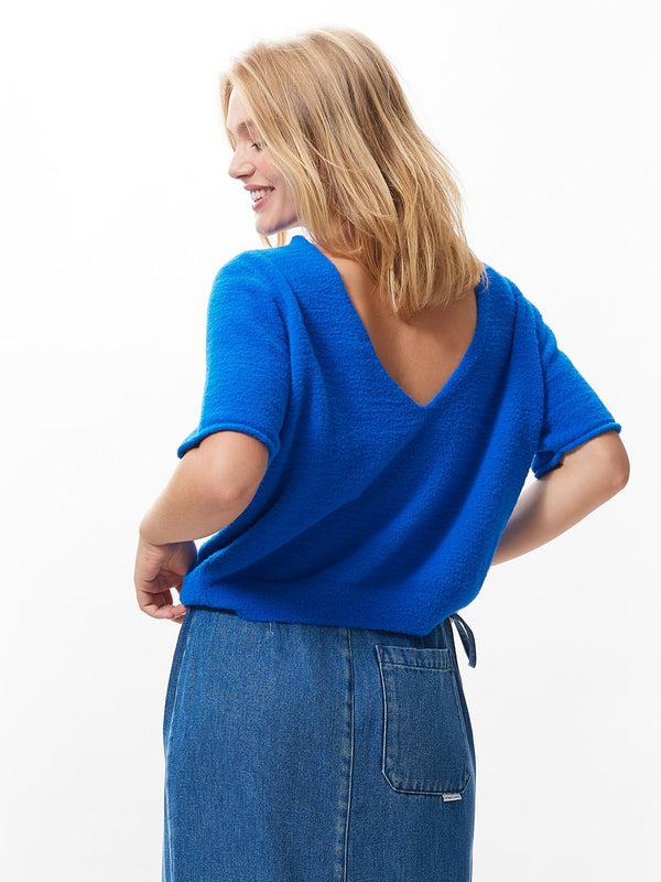 Catwalk Junkie Gebreide Trui Met Korte Mouwen En V-hals