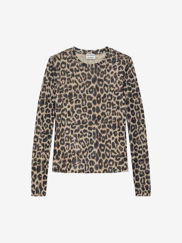 Catwalk Junkie Longlseeve Van Mesh Met Leopard Dessin