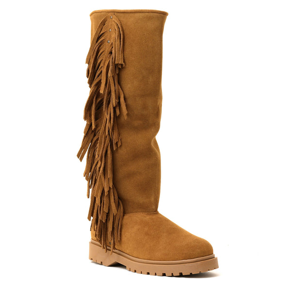 Cha Fringe Tall Cognac - Merino Footpart