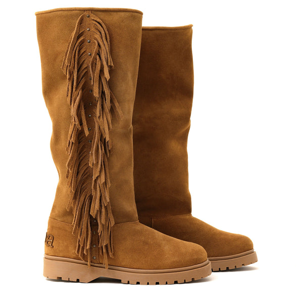 Cha Fringe Tall Cognac - Merino Footpart