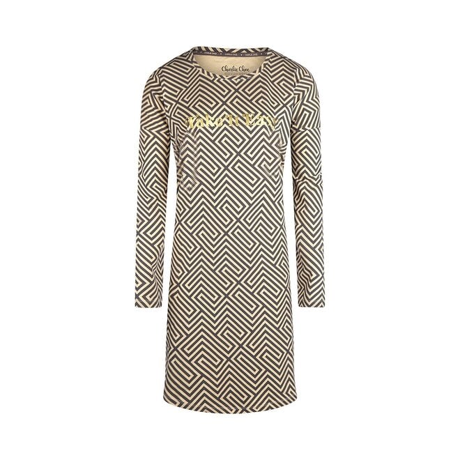 charlie choe Charlie Choe Dames Nachthemd Bigshirt Grijs Grafisch