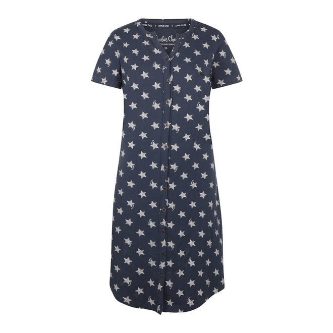 charlie choe Charlie Choe Dames Nachthemd Donkerblauw Sterren