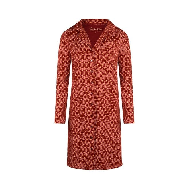 charlie choe Charlie Choe Dames Nachthemd Steenrood Oranjegeel