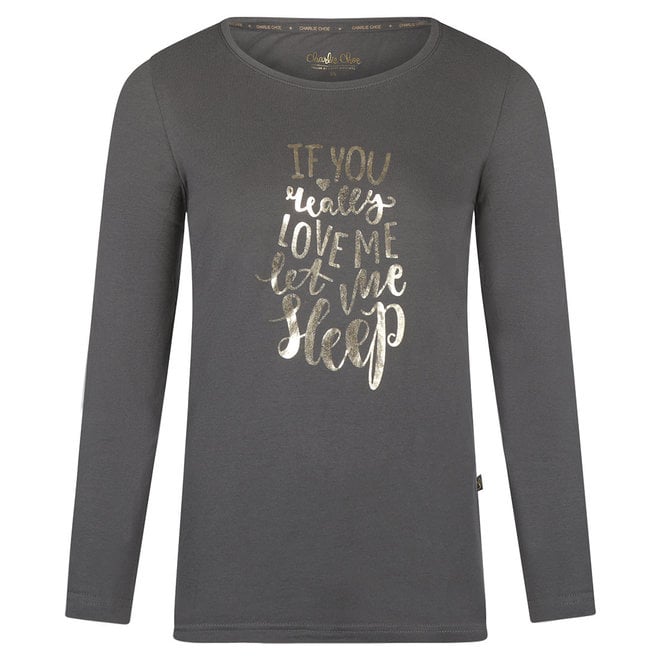 charlie choe Charlie Choe Dames Pyjama Shirt Donkergrijs