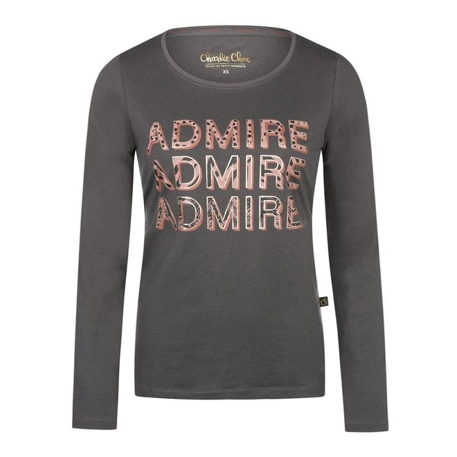 charlie choe Charlie Choe Dames Pyjama Shirt Donkergrijs Wild Nights