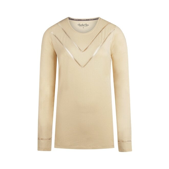 charlie choe Charlie Choe Dames Pyjama Shirt Off White Kant