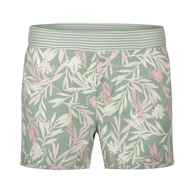 charlie choe Charlie Choe Dames Pyjama Short Groen Bloemen