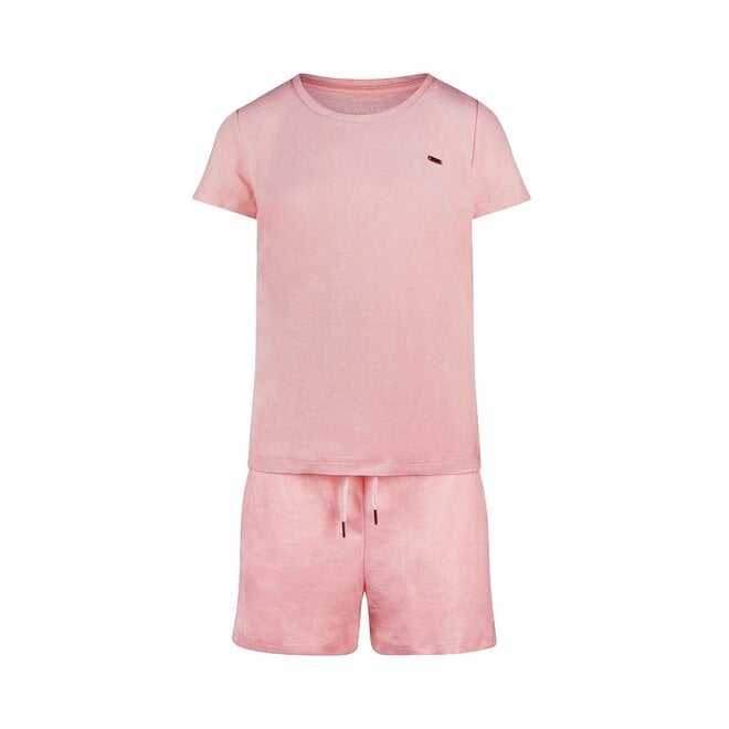 charlie choe Charlie Choe Dames Pyjama Short Set Lichtroze Velours