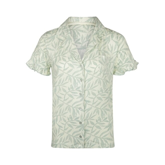 charlie choe Charlie Choe Dames Shirt Lichtgroen Blad Ruffle