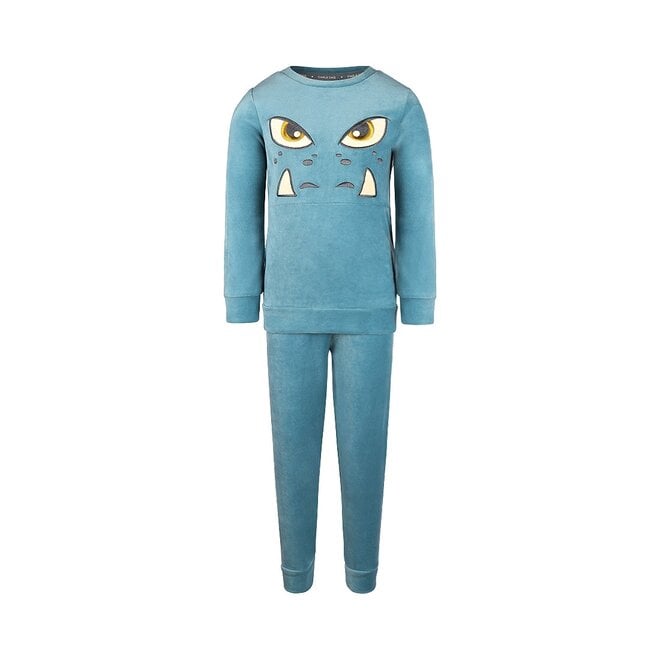 charlie choe Charlie Choe Jongens Pyjama Homewearset Velour Scary Monster