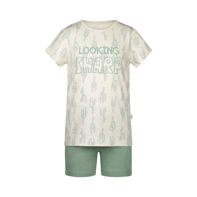 charlie choe Charlie Choe Jongens Pyjama Shortama Lichtgroen Cactus